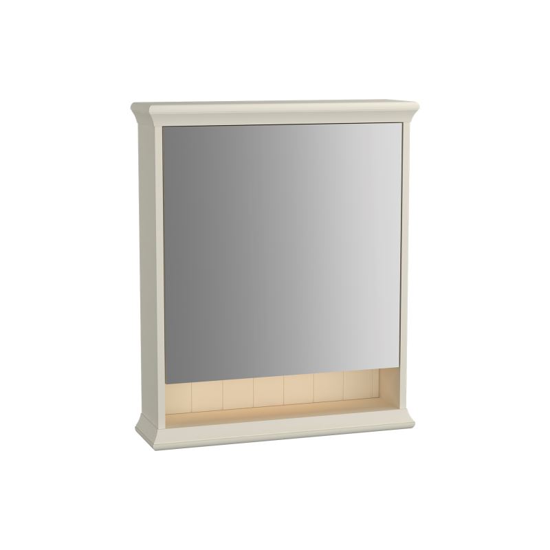 SpiegelschrankValarte LED-Spiegelschrank, 63 cm, 1 Tür, Türanschlag rechts, Weiß Matt