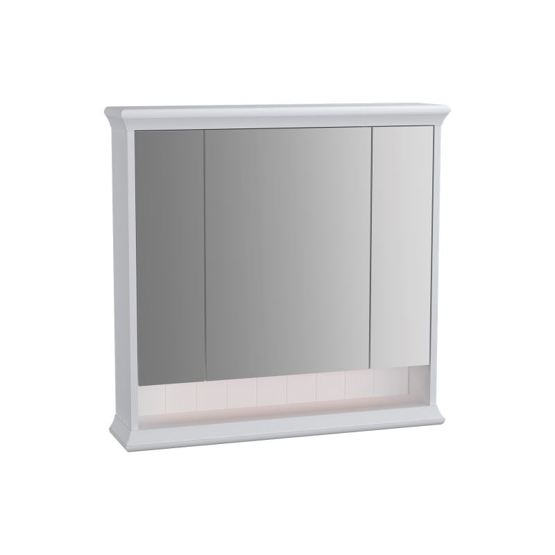 SpiegelschrankValarte LED-Spiegelschrank, 78 cm, 3 Türen, Weiß Matt