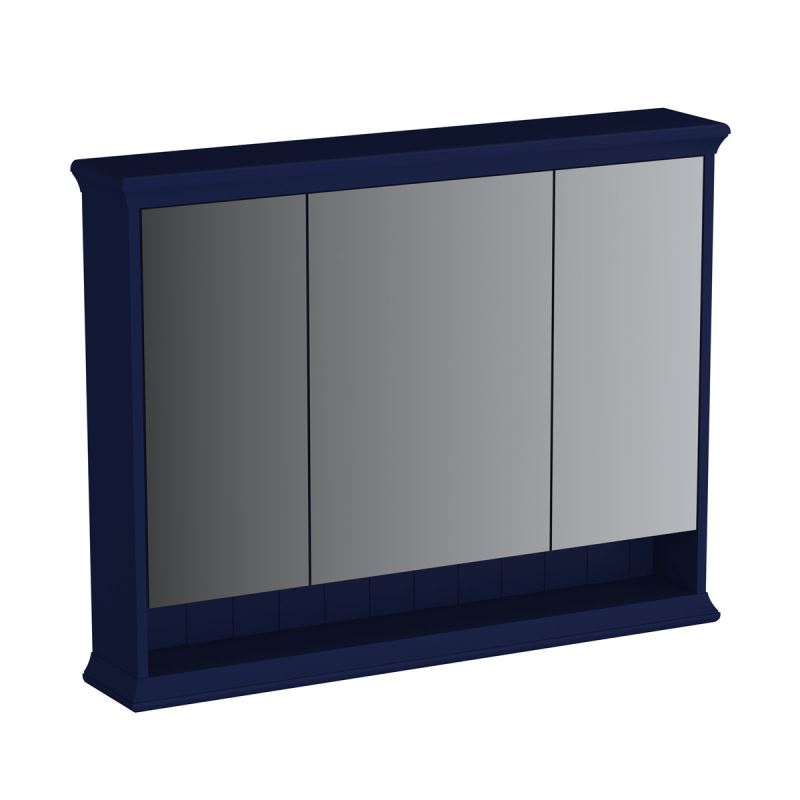 SpiegelschrankValarte LED-Spiegelschrank, 98 cm, 3 Türen, Stahlblau (Lack)