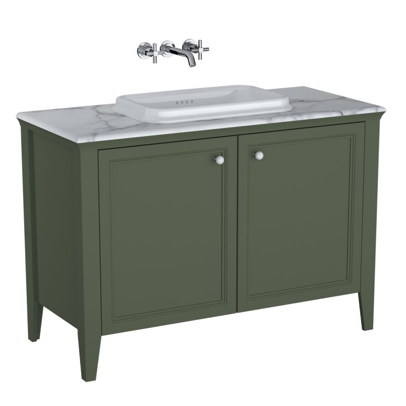 Einbauwaschtisch-SetValarte Set 118 cm, Einbauwaschtisch + Waschtischunterschrank 2 Türen, Vintage Grün (Lack)