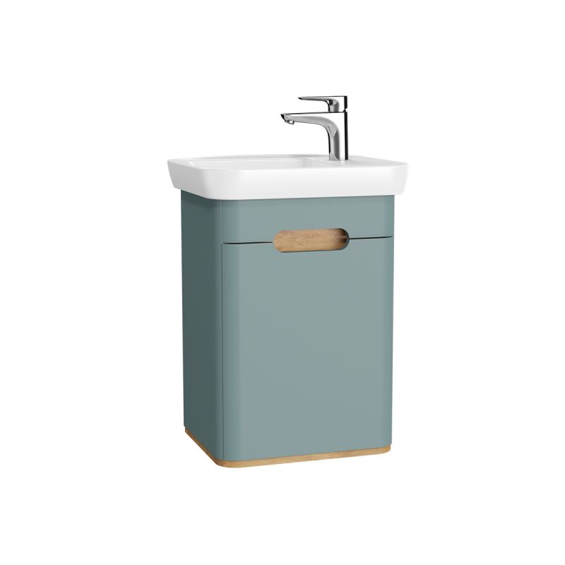 Handwaschbecken-SetSento Set, 50 cm, Handwaschbecken + Unterschrank, 1 Tür, Türanschlag rechts, Fjordgrün Matt