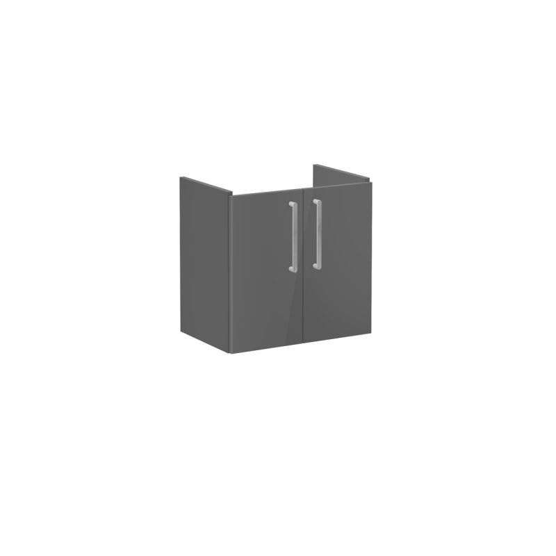 Waschtischunterschrank CompactRoot Flat Waschtischunterschrank Compact, mit 2 Türen, 56,5 cm, Anthrazit Hochglanz