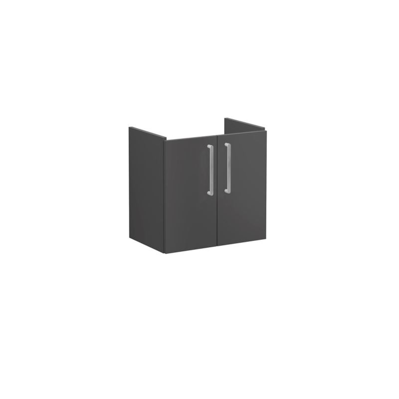 Waschtischunterschrank CompactRoot Flat Waschtischunterschrank Compact, mit 2 Türen, 56,5 cm, Sturmgrau Matt