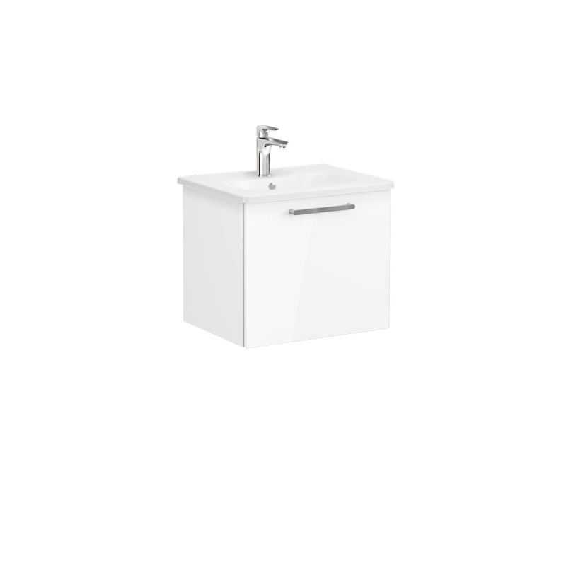 WaschtischunterschrankRoot Flat Waschtischunterschrank, mit 1 Vollauszug, 56,5 cm, Weiß Hochglanz