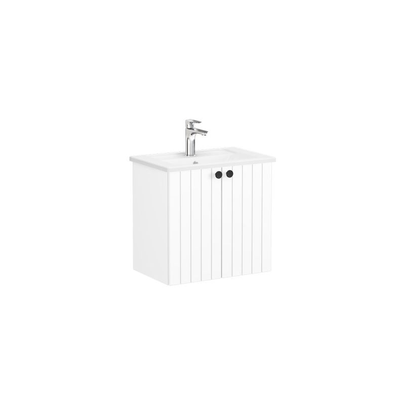 Waschtischunterschrank CompactRoot Groove Waschtischunterschrank Compact, mit 2 Türen, 56,5 cm, Weiß Matt