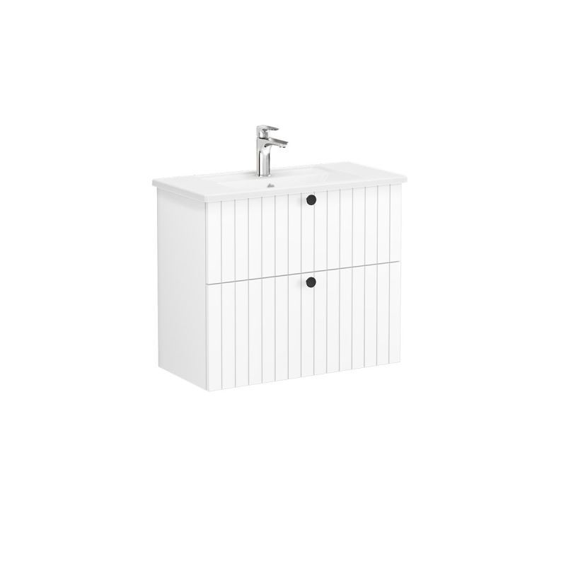 Waschtischunterschrank CompactRoot Groove Waschtischunterschrank Compact, mit 2 Vollauszügen, 76,5 cm, Weiß Matt