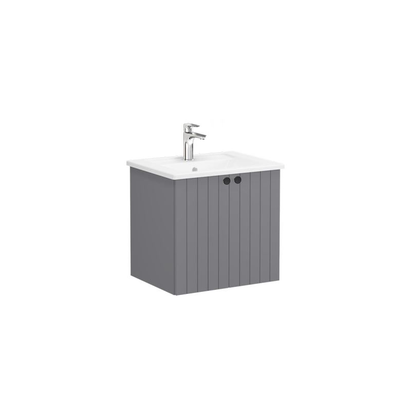 WaschtischunterschrankRoot Groove Waschtischunterschrank, mit 2 Türen, 56,5 cm, Grau Matt