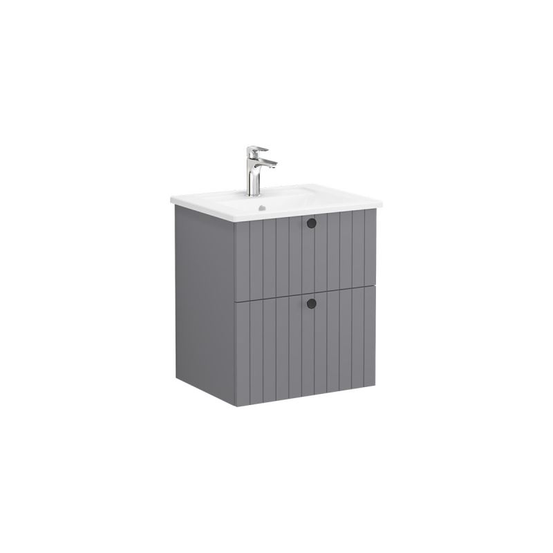 WaschtischunterschrankRoot Groove Waschtischunterschrank, mit 2 Vollauszügen, 56,5 cm, Grau Matt