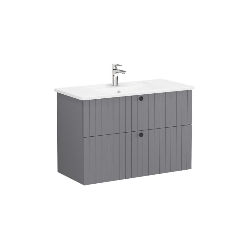 WaschtischunterschrankRoot Groove Waschtischunterschrank, mit 2 Vollauszügen, 96,5 cm, Grau Matt