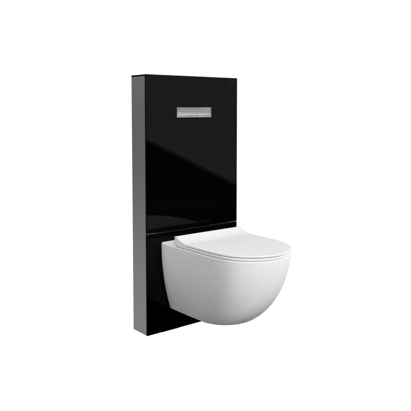 SpülkastenVitrus Stand-Spülkasten für Wand-WCs, Glasfront Schwarz