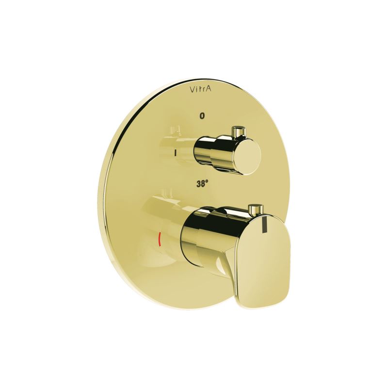 Thermostat-Einhebel-Brausearmatur V-Box UnterputzmontageRoot Round Brausethermostat V-Box, Unterputzmontage, Gold