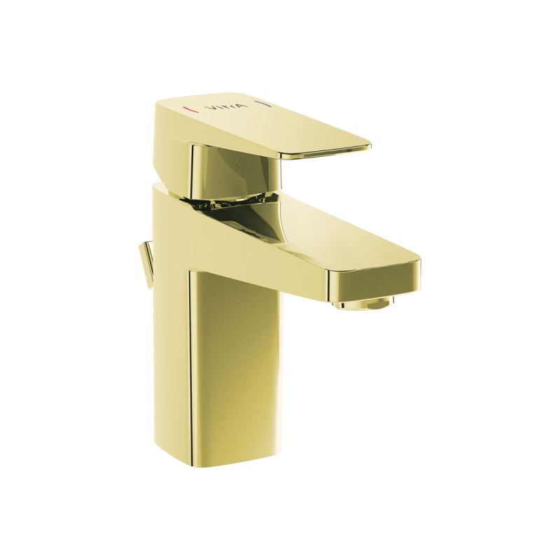 Einhebel-Waschtischmischer mit AblaufgarniturRoot Square Einhebel-Waschtischmischer mit Ablaufgarnitur, Höhe 15 cm, Gold