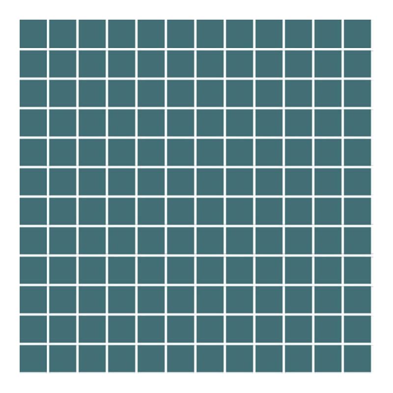 2.5x2.5 PRO Color Mosaik Dunkeltürkis BrillantSchnitt Tile, Brillant