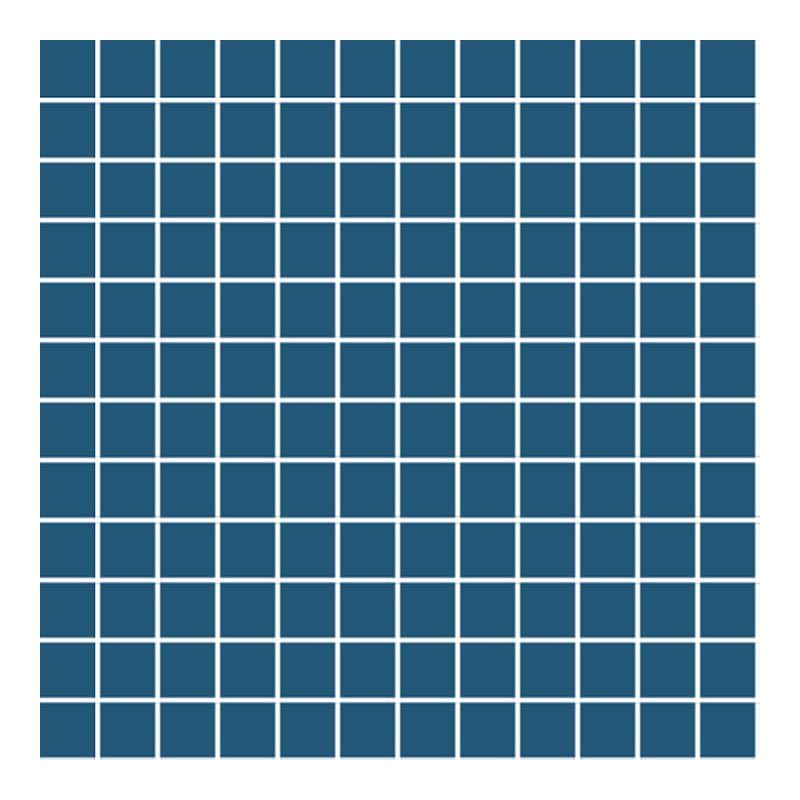 2.5x2.5 PRO Color Mosaik Meerblau BrillantSchnitt Tile, Brillant