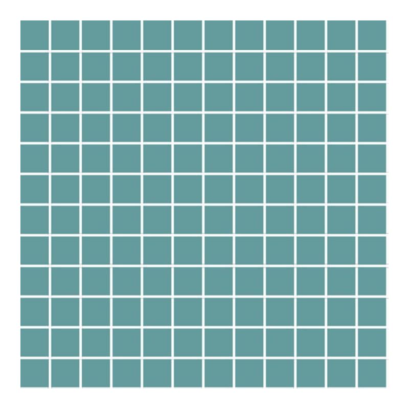 2.5x2.5 PRO Color Mosaik Turkis BrillantSchnitt Tile, Brillant
